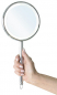 Preview: Bravat by Dietsche 411510 - LED Hand & Stand Doppel Kosmetikspiegel "PEONIA", 5x Vergößerung + Normal, Ø15cm, verchromt